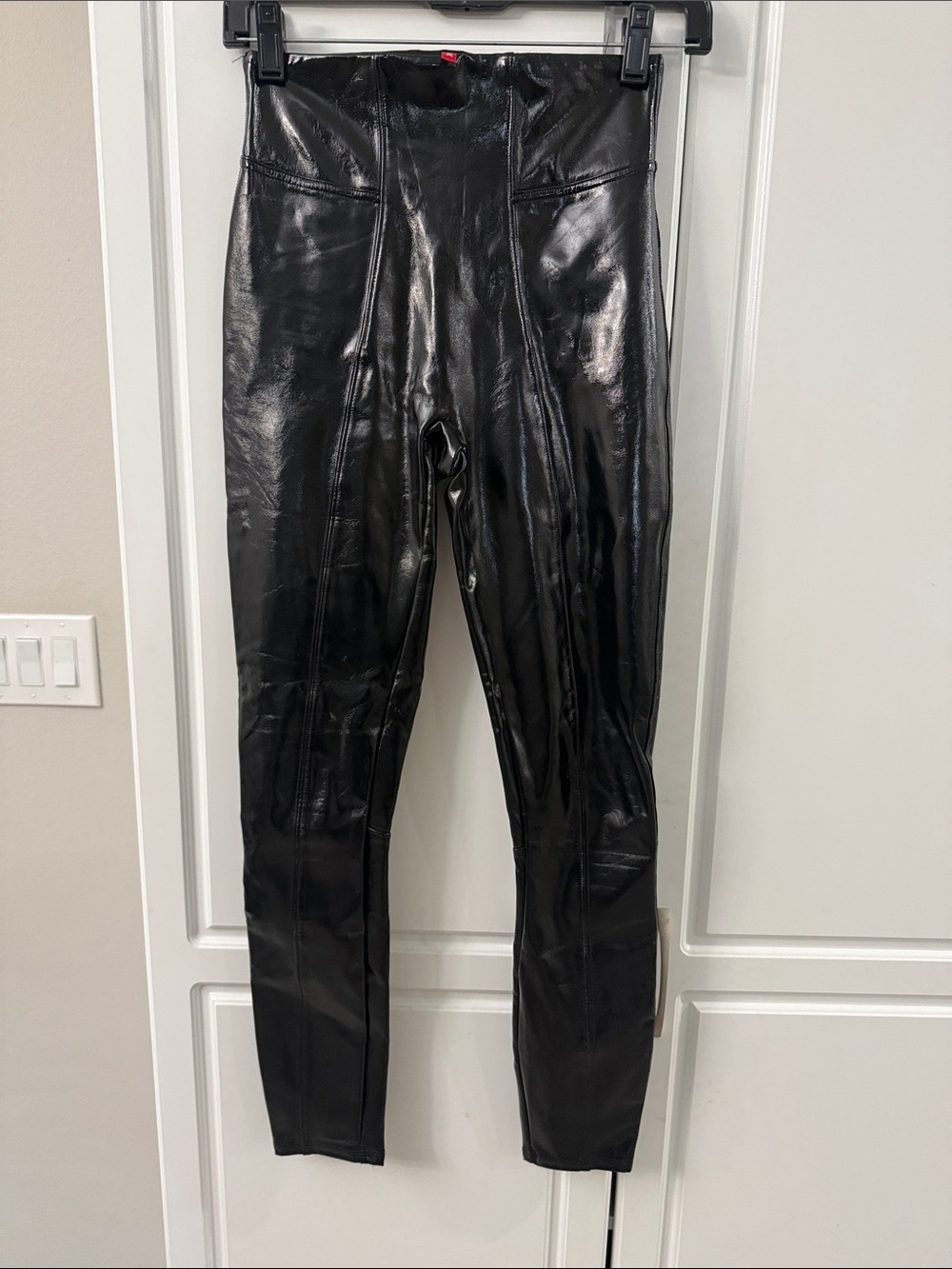 SPANX Black Faux Leather Skinny Jeans